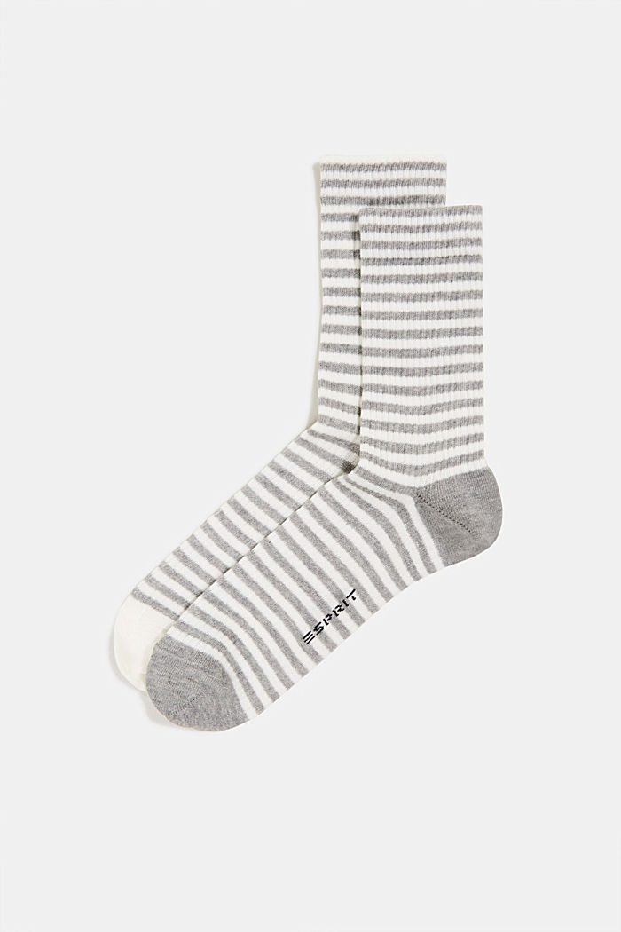 Pack de dos pares de calcetines con diseño a rayas, LIGHT GREY, detail image number 0