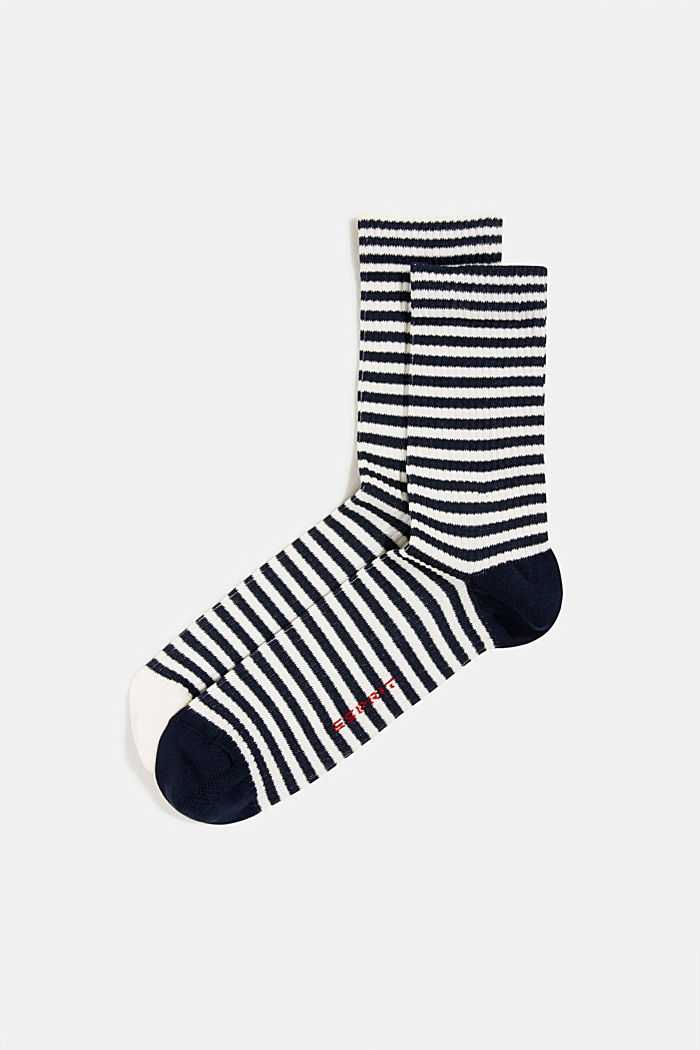 2 páry ponožek v balení v pruhovaném vzhledu, MARINE, overview