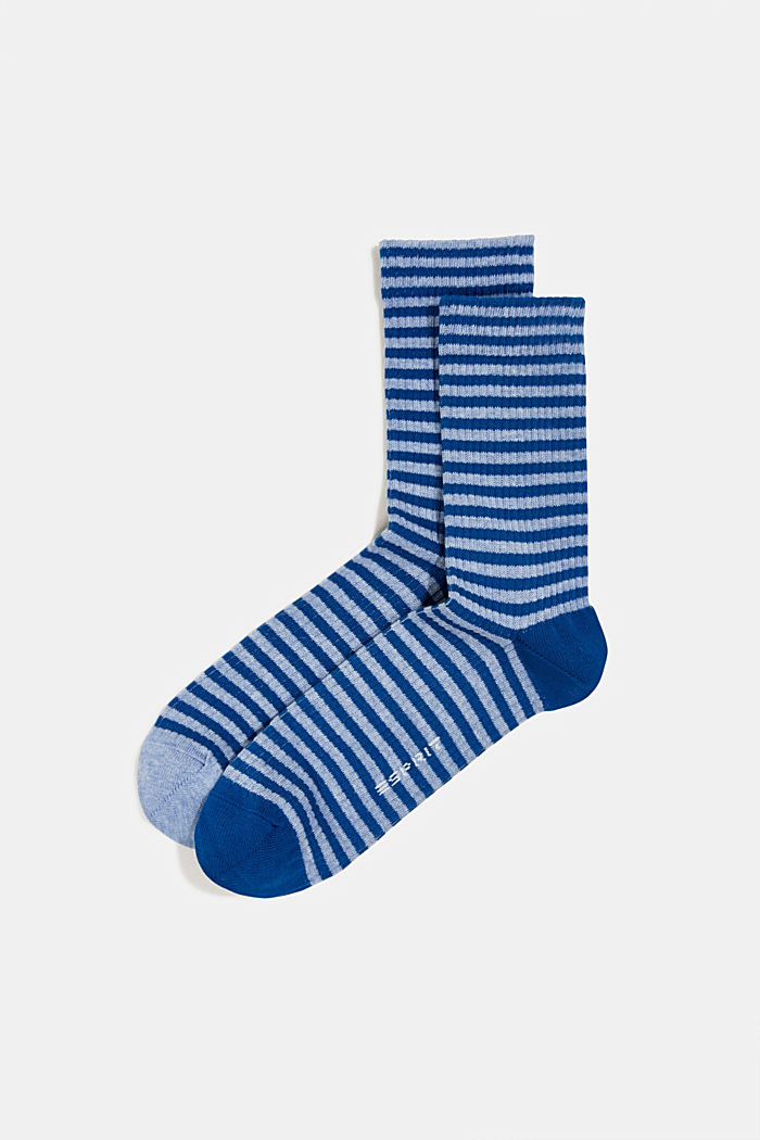 2 páry ponožek v balení v pruhovaném vzhledu, JEANS, detail image number 0