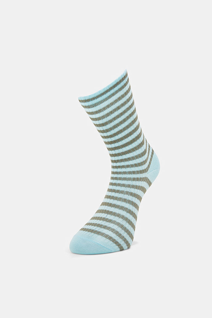 Sokker i et stribet look i en pakke med 2 par, JUNGLE, detail image number 0