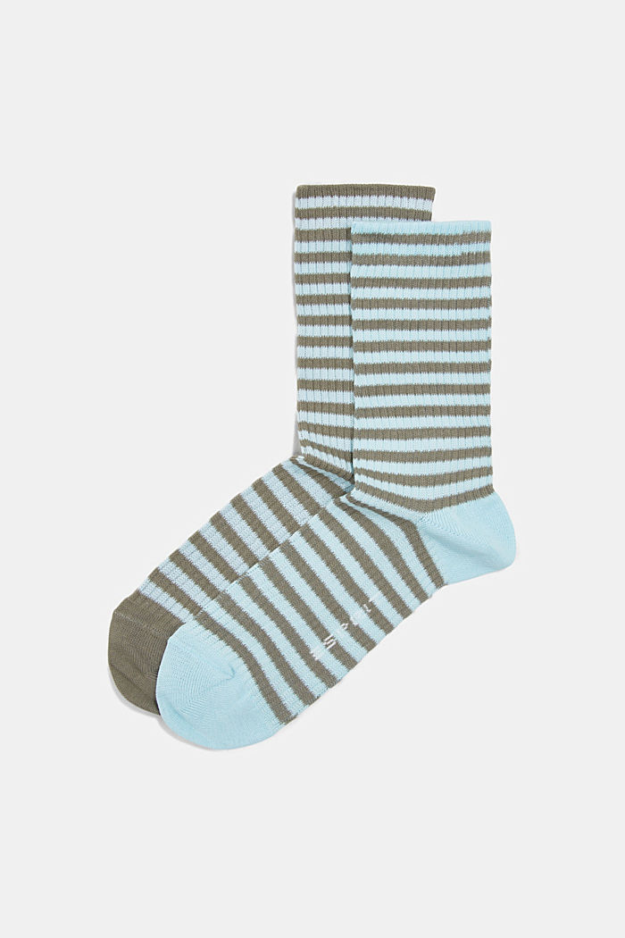 Set van 2 paar sokken in een strepenlook, JUNGLE, detail image number 2
