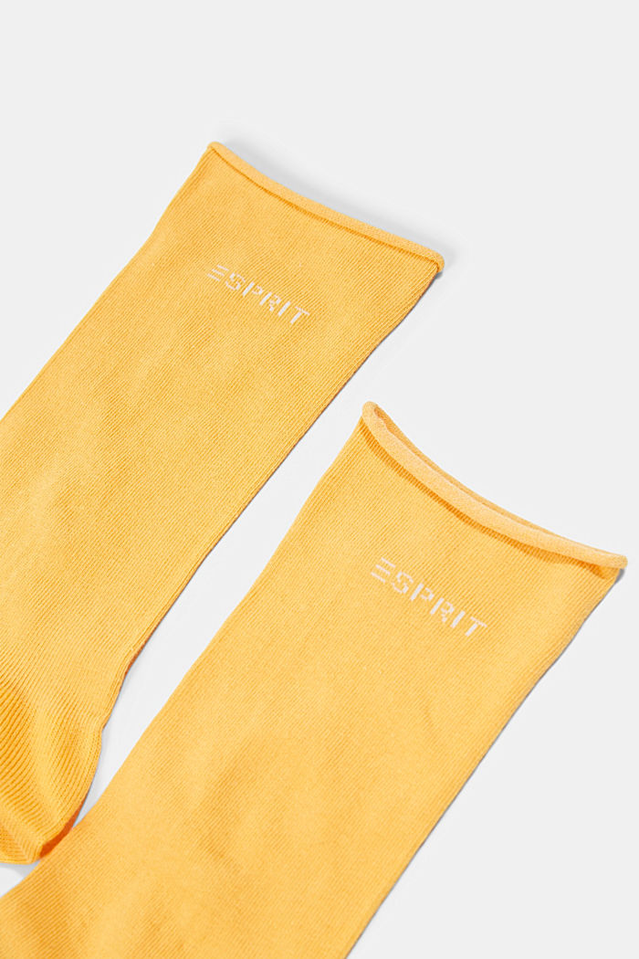 Blended cotton socks with rolled cuffs, SUNFLOWER, detail image number 1