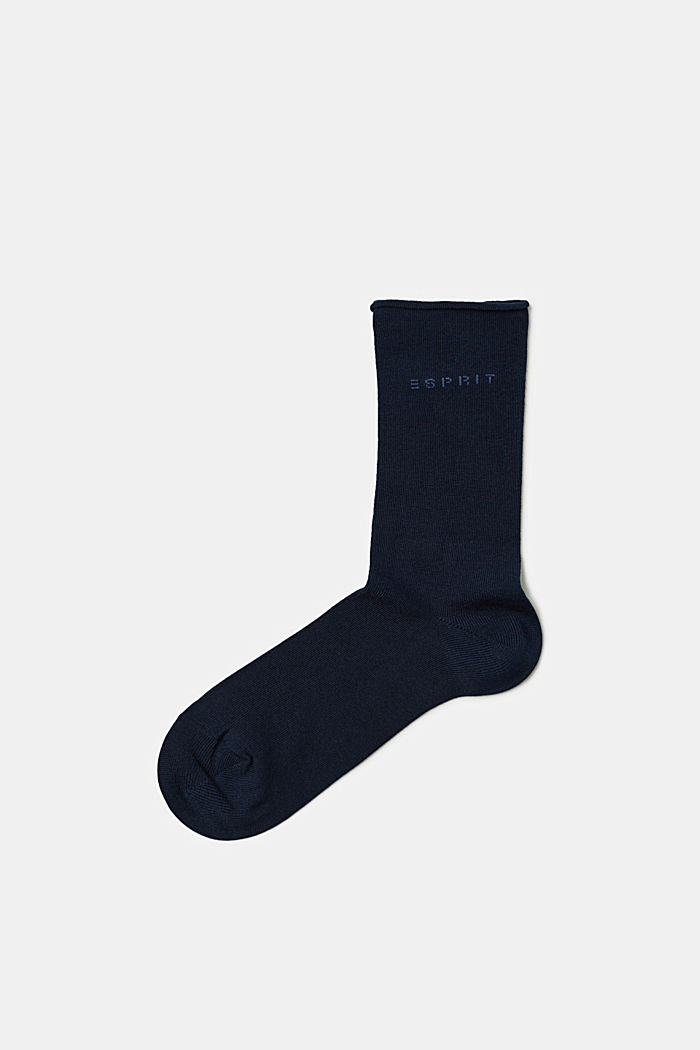 Ponožky se srolovanými náplety, ze směsi s bavlnou, MARINE, overview