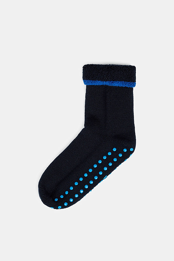 Se střižní vlnou: měkké protiskluzové ponožky, DARK NAVY, detail image number 0