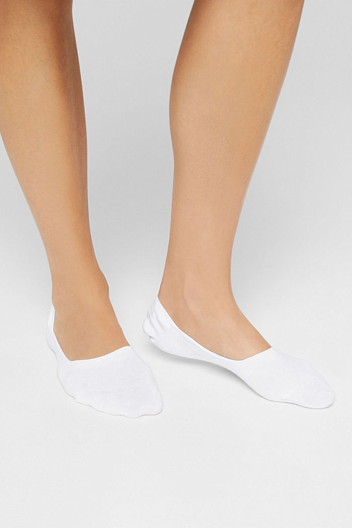 Pack de cuatro pares de calcetines invisibles con sistema antideslizante, WHITE, detail image number 2