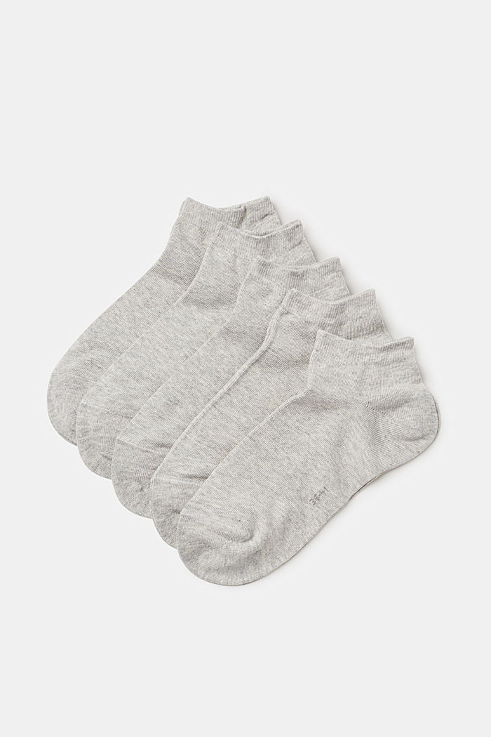Pack de cinco pares de calcetines en mezcla de algodón, STORM GREY, overview