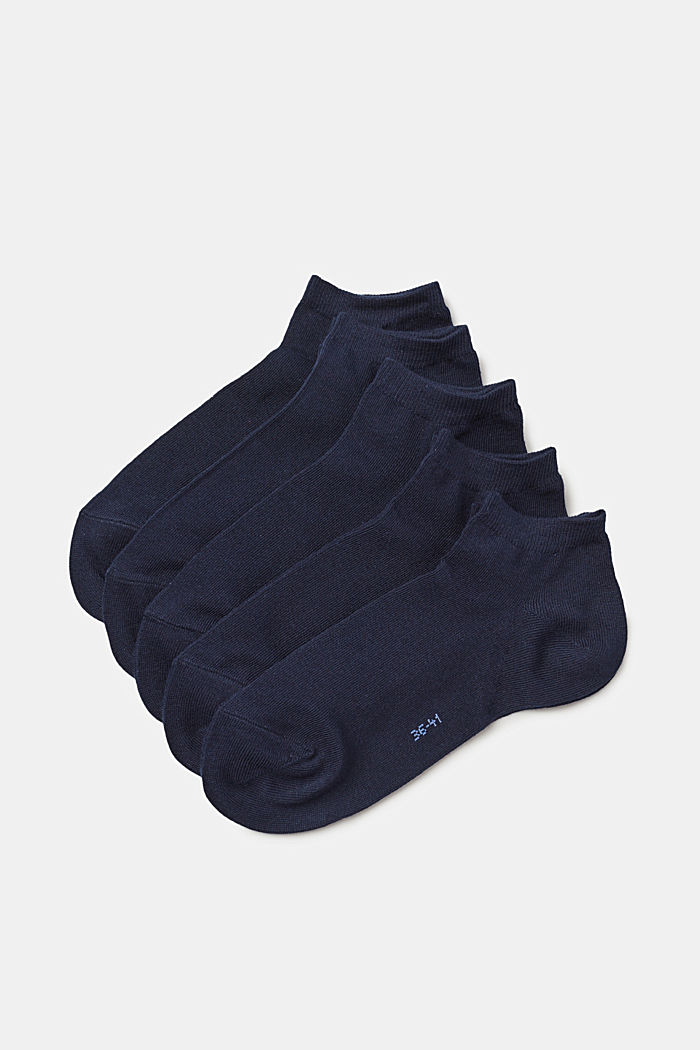 Pack de cinco pares de calcetines en mezcla de algodón, MARINE, detail image number 0