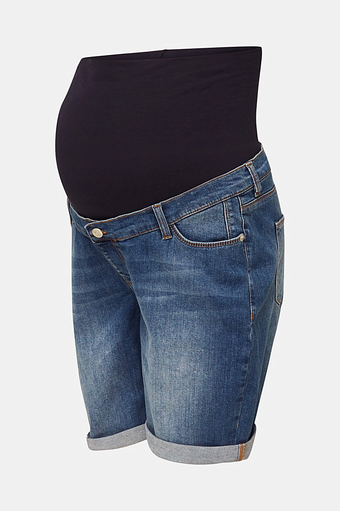 Short en jean à ceinture de maintien, BLUE MEDIUM WASHED, detail image number 0