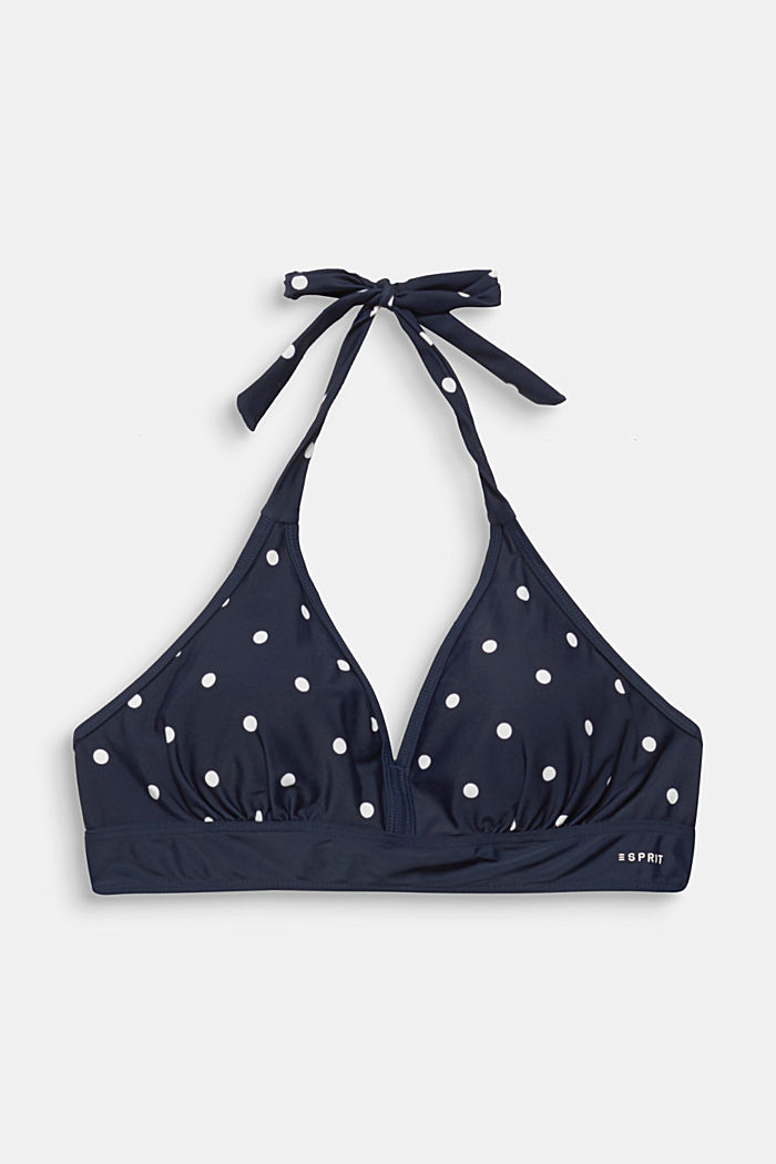 Padded halter neck bikini top, NIGHT BLUE, detail image number 0
