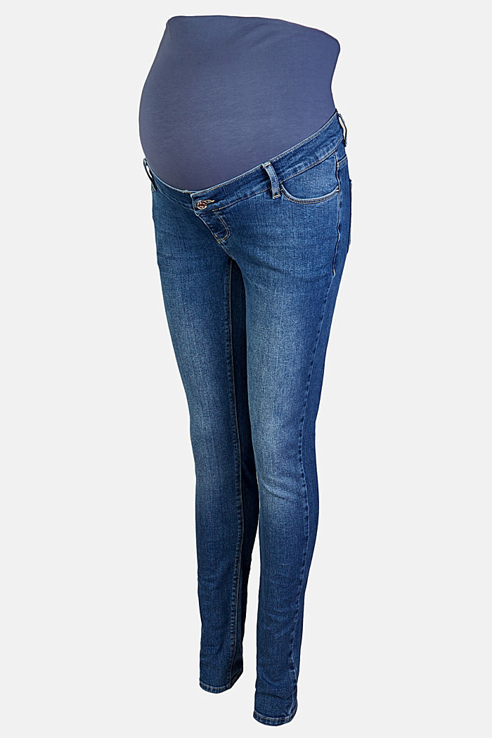 Stretch-Jeans mit Überbauchbund, BLUE MEDIUM WASHED, detail image number 5