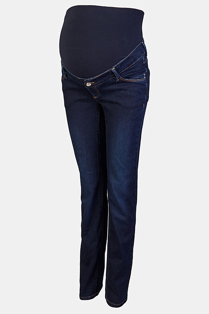 Stretch jeans with an over-bump waistband, DARK WASHED, detail image number 3