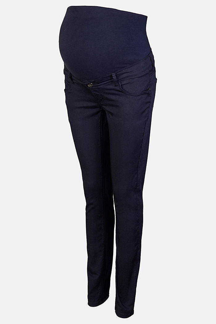 Stretch trousers with an over-bump waistband, NIGHT SKY BLUE, detail image number 4