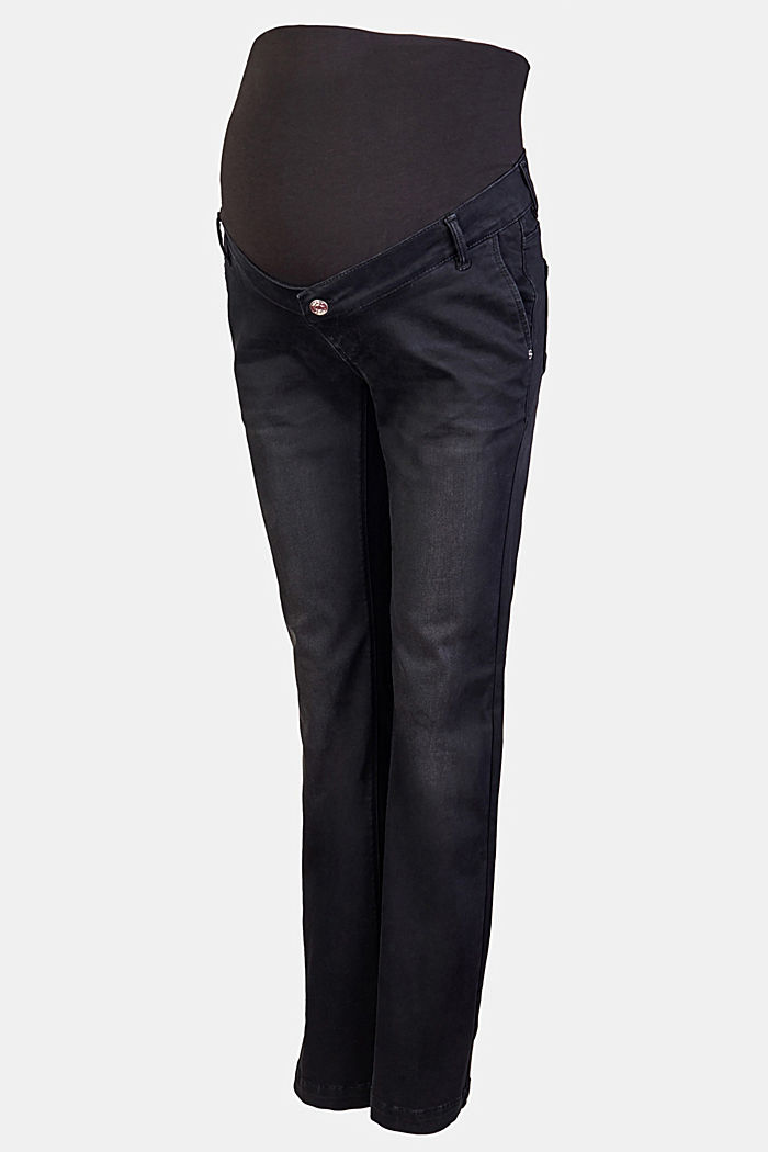 Recycelt: Jeans mit Überbauchbund, BLACK DARK WASHED, detail image number 4