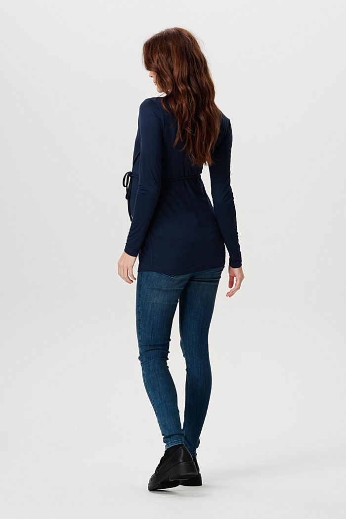 Stretch jeggings with an under-bump waistband, BLUE DARK WASHED, detail image number 2