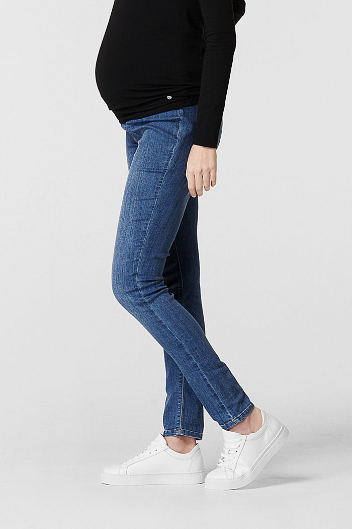 Stretch jeggings with an under-bump waistband, BLUE MEDIUM WASHED, detail image number 3