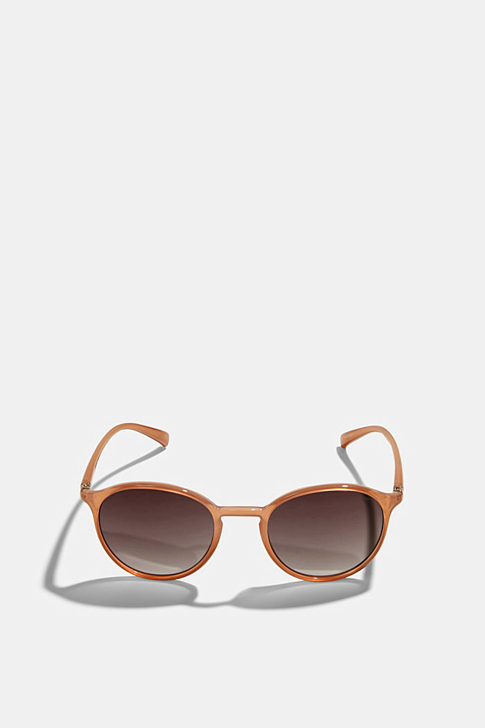 Gafas de sol redondas con la montura de plástico, BEIGE, detail image number 0