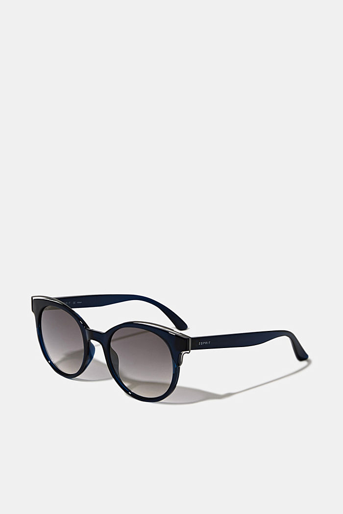 Sonnenbrille mit Metall-Akzenten, BLUE, overview