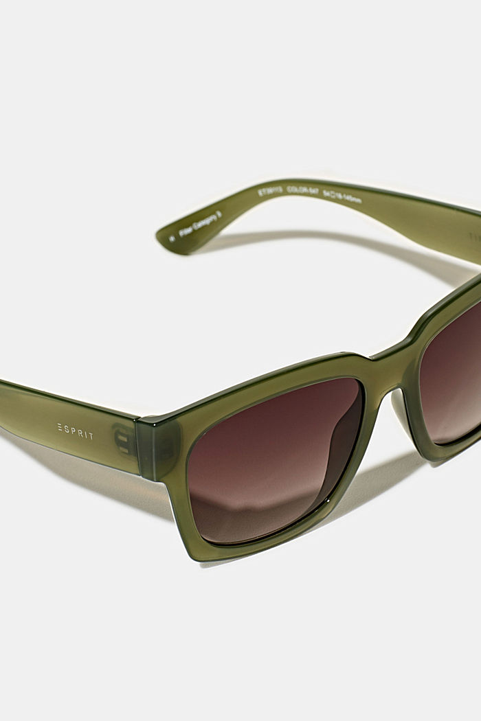 Sonnenbrille mit transparentem Rahmen, GREEN, detail image number 1