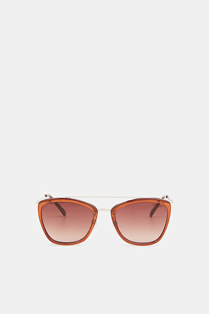 Sunglasses with a metal bridge, BROWN, detail image number 0