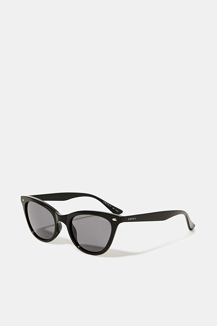 Solglasögon i smal kattögonsmodell, BLACK, overview