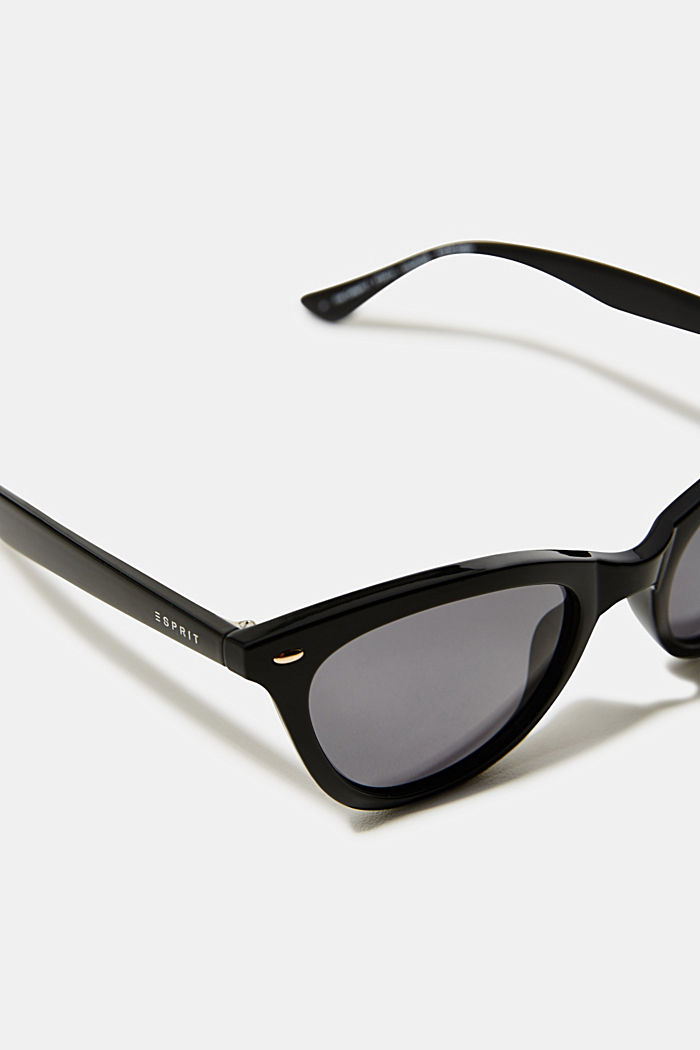 Sunglasses in a narrow cat-eye design, BLACK, detail image number 1