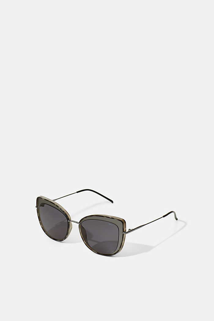 Cat-eye sunglasses with metal frames, GREY, detail image number 0