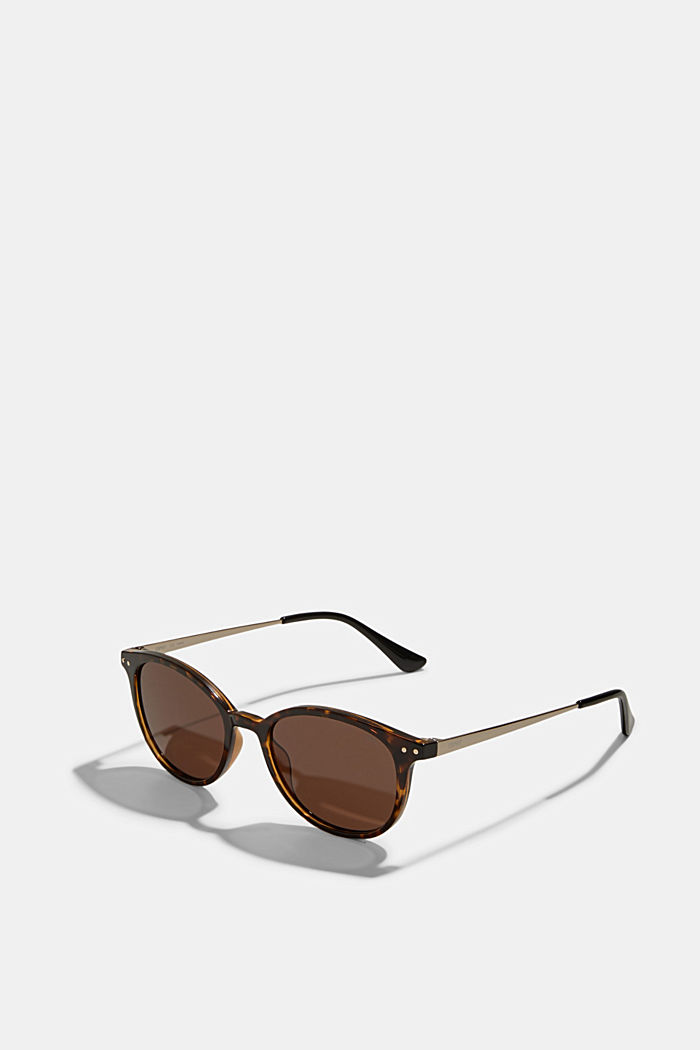 Okrągłe okulary przeciwsłoneczne z metalowymi zausznikami, HAVANNA, detail image number 3