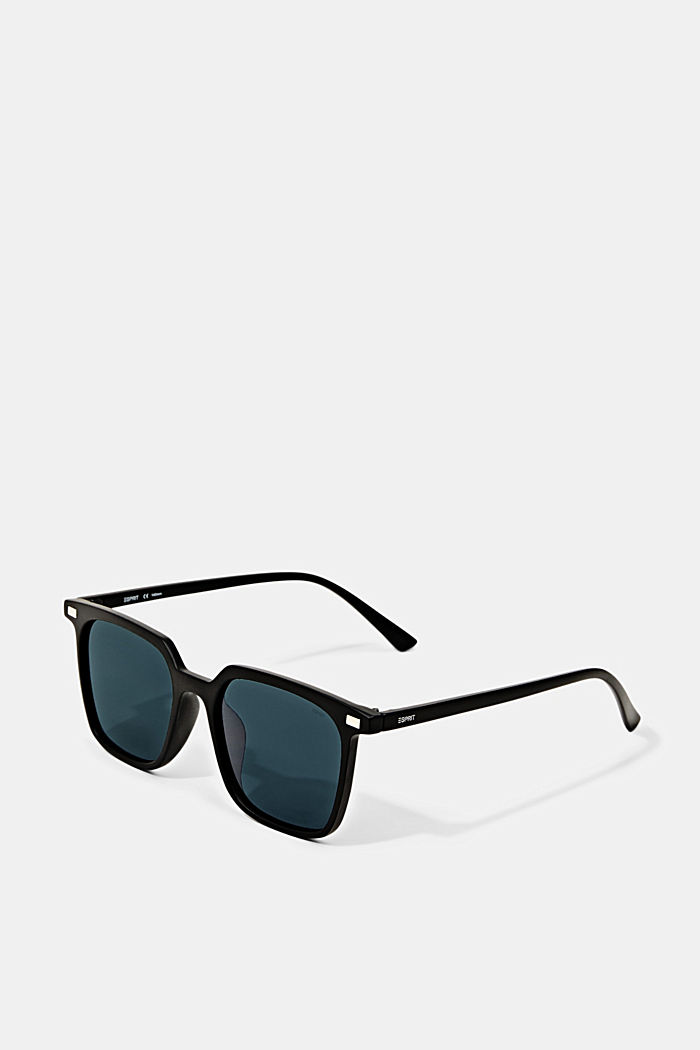 Kanciaste okulary przeciwsłoneczne z oprawką z tworzywa sztucznego, BLACK, detail image number 2
