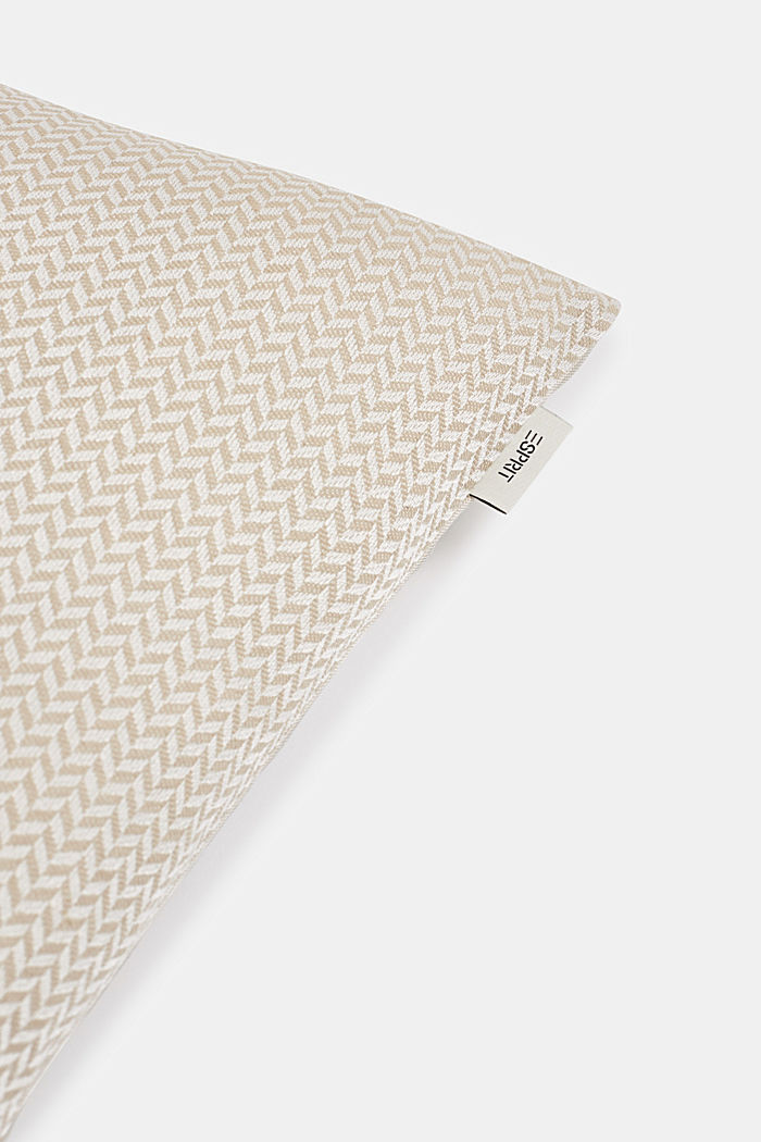 Cushion cover with a herringbone texture, NATURE, detail image number 1
