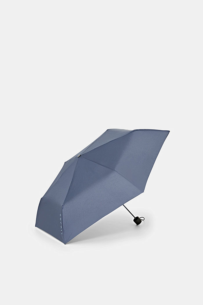 Pocket umbrella in navy blue with logo print, SAILOR BLUE, detail-asia image number 1