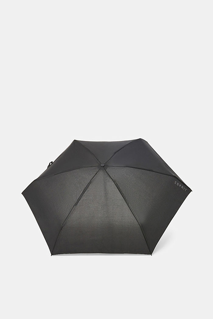環保防水迷你口袋雨傘, 黑色, detail-asia image number 0