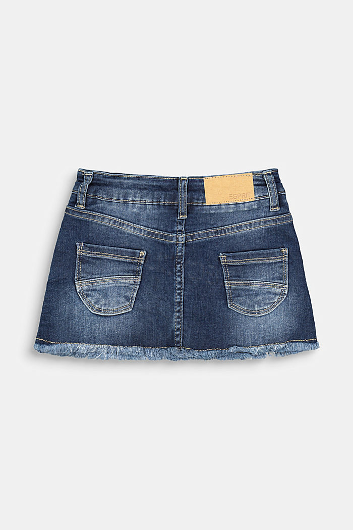 Recycled: denim skirt with a button placket