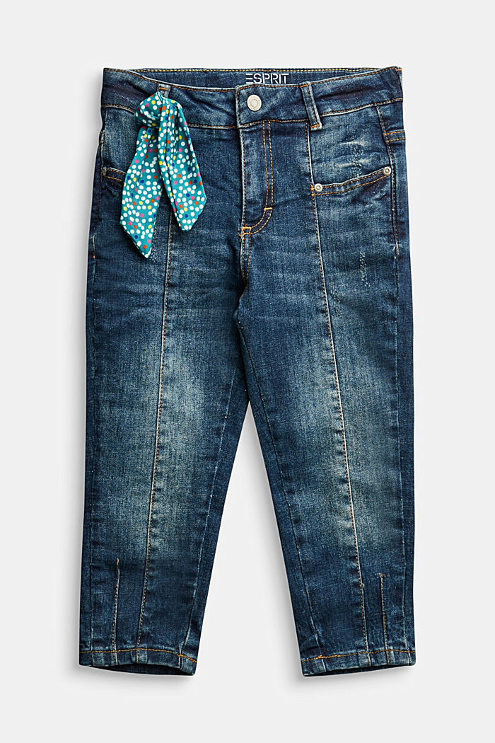 Stretch jeans with a tie detail