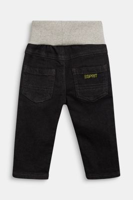 ESPRIT - Organic cotton jeans with a ribbed waistband at our Online Shop
