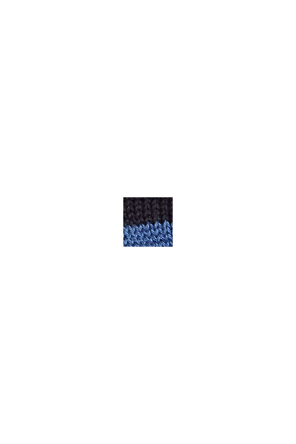 Proužkovaná pletená čepice s žerzejovou podšívkou, NAVY, swatch