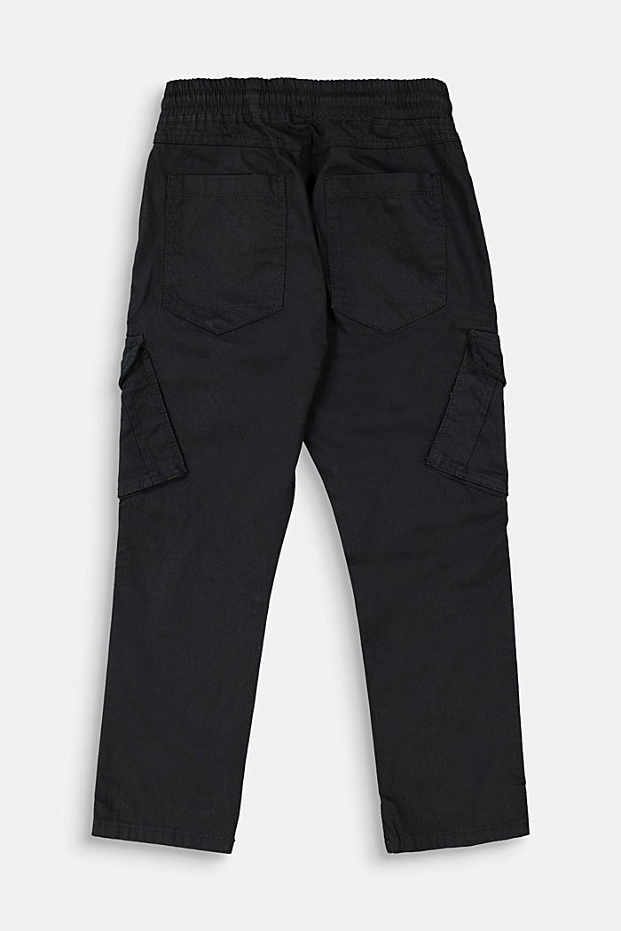 Pantalon cargo en coton stretch, BLACK, detail image number 1
