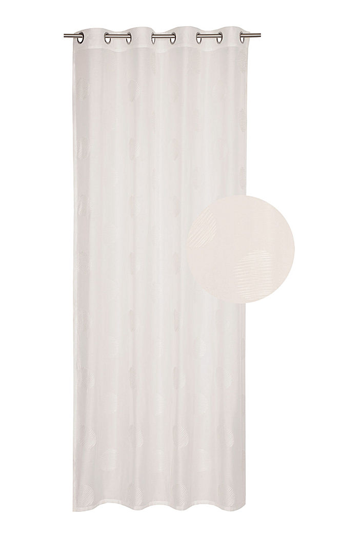 Sheer eyelet curtain with embroidery, WHITE, detail image number 1