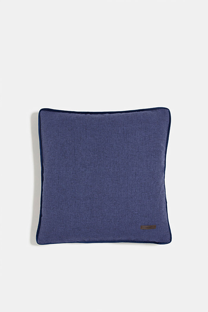 Cushion cover with velvet piping, NAVY, detail image number 0