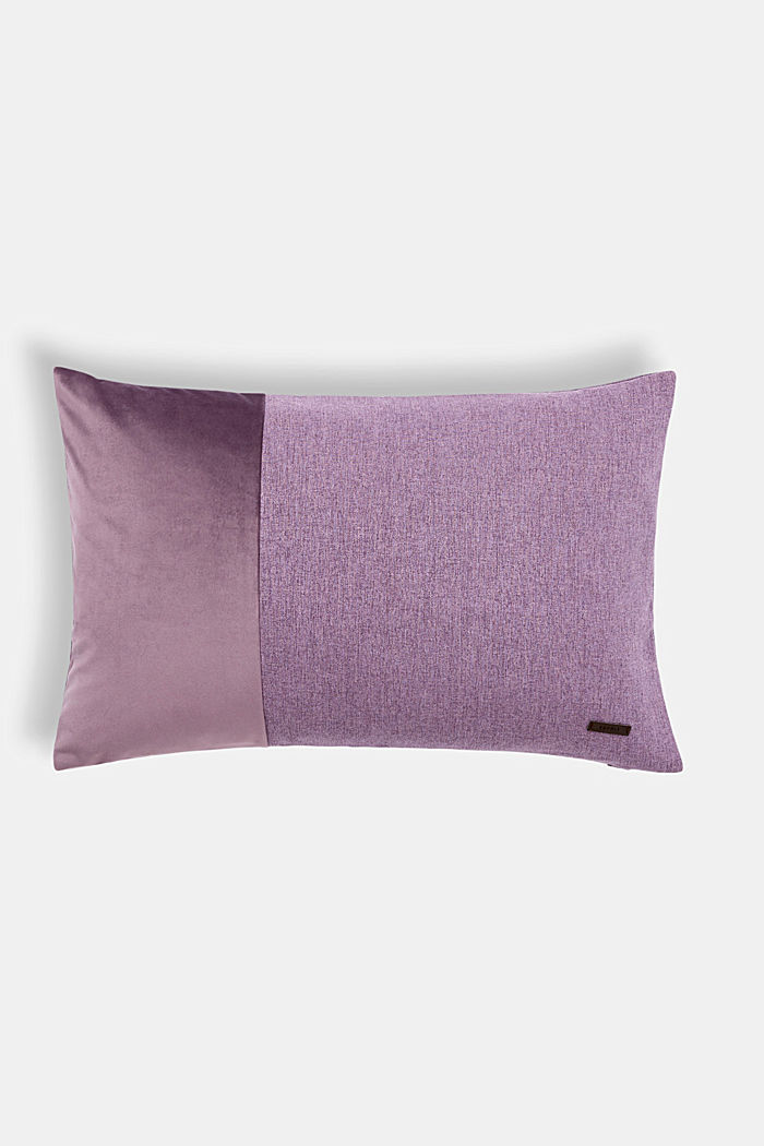 Kuddfodral i materialmix med mikrosammet, LILAC, overview