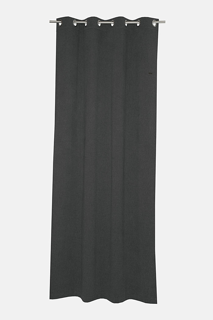 Curtain made of woven fabric, DARK GREY, overview