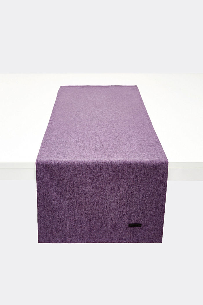 Table runner in melange woven fabric, LILAC, detail image number 0