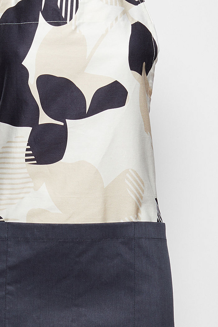 Floral apron, 100% cotton, WHITE, detail image number 1