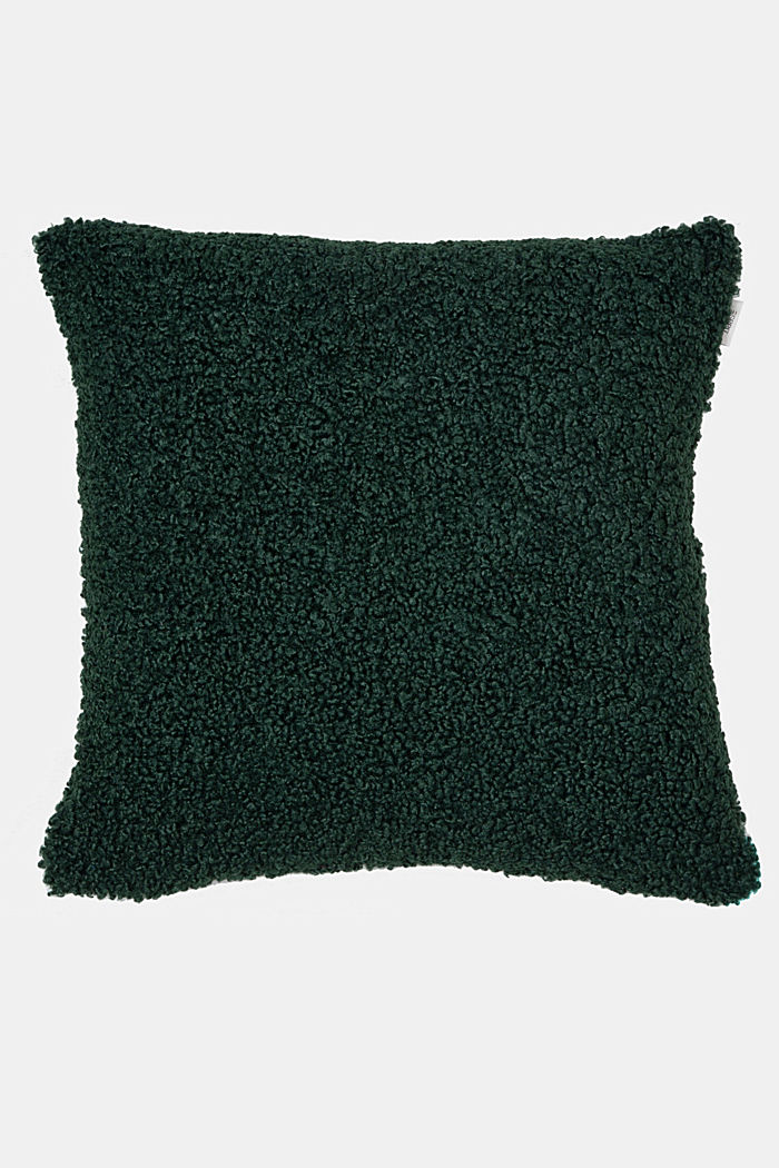 Plush cushion cover, GREEN, overview