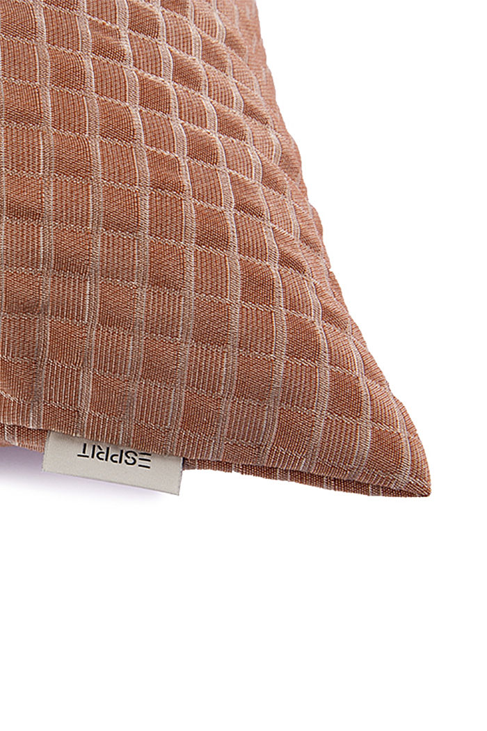 Recycled: Cushion cover with a 3D check pattern, BRONZE, detail image number 1