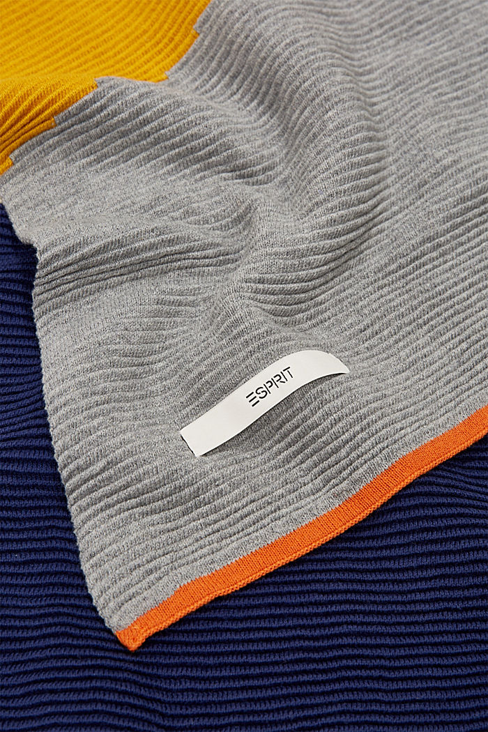 Manta de punto con textura, 100 % algodón, YELLOW, detail image number 3