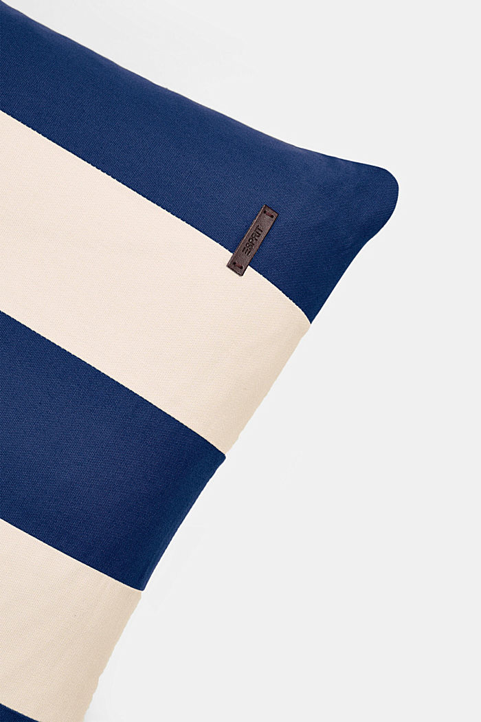 Striped cushion cover made of 100% cotton, NAVY, detail image number 1