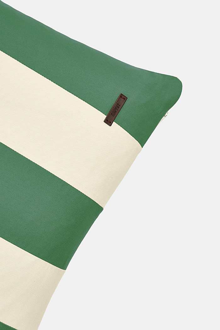 Striped cushion cover made of 100% cotton, GREEN, detail image number 1