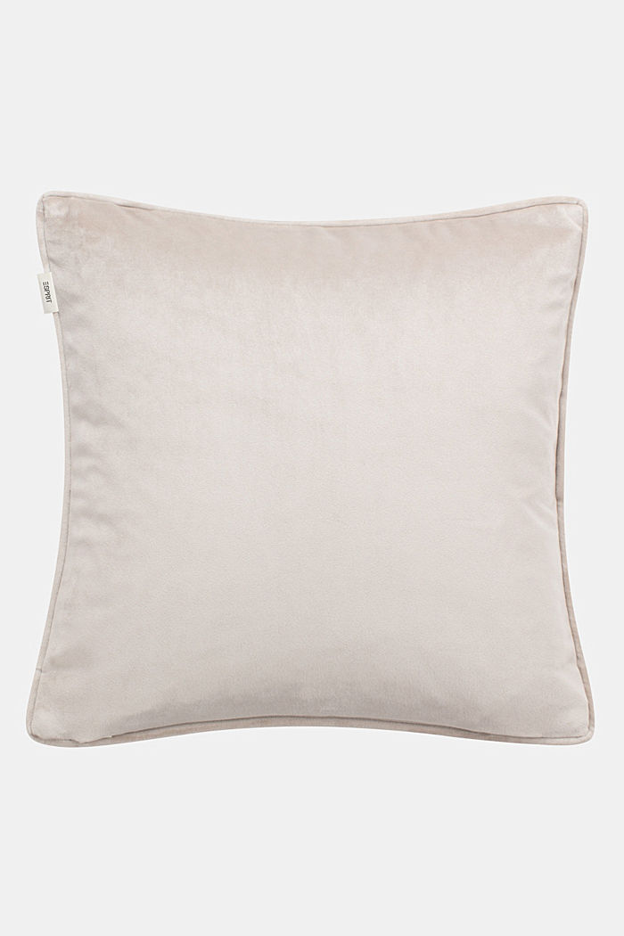 Velvet cushion cover with embroidery, BEIGE, detail image number 2