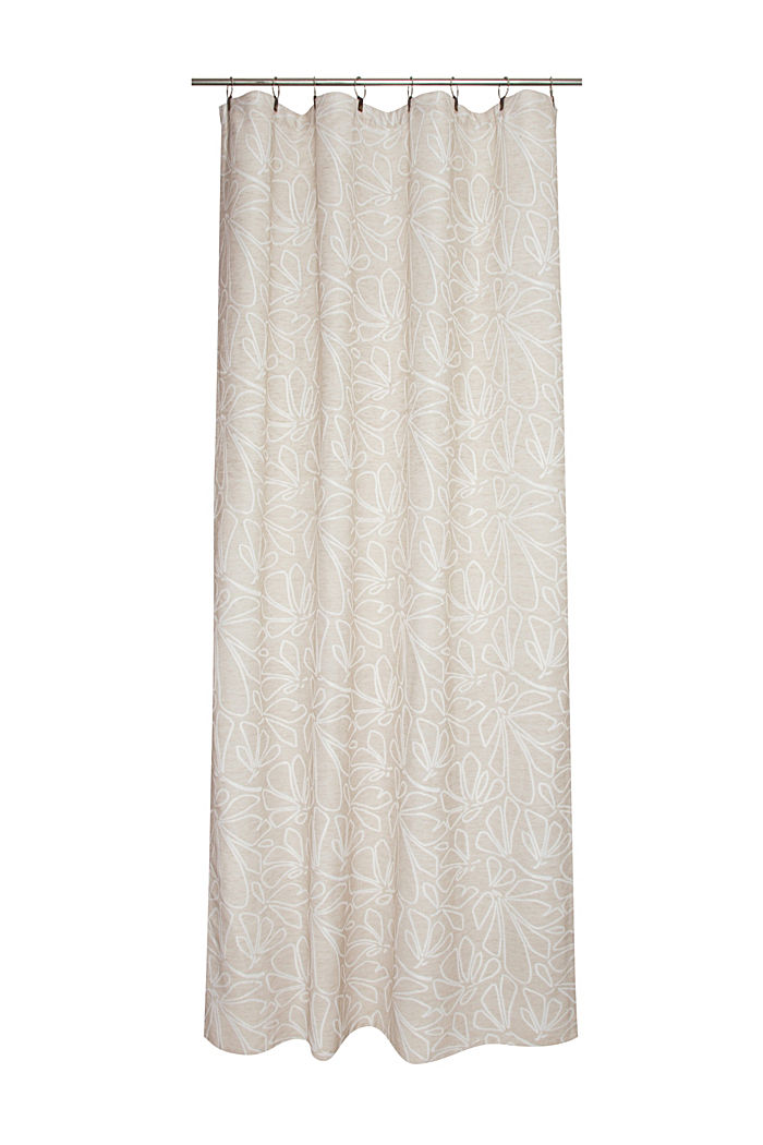 Eyelet curtains with a leaf pattern