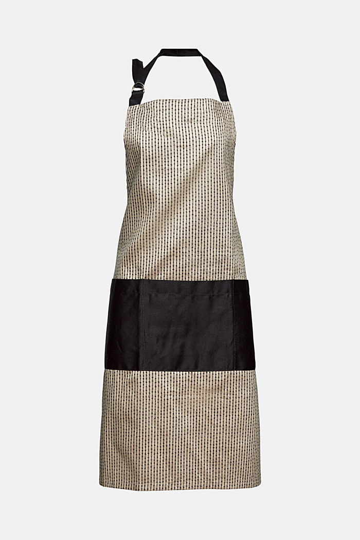 Apron with print, 100% cotton, BEIGE, detail image number 0